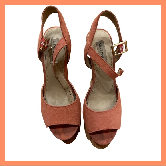 Coral platform heels Steve Madden size 9. Used. - Picture 3 of 10